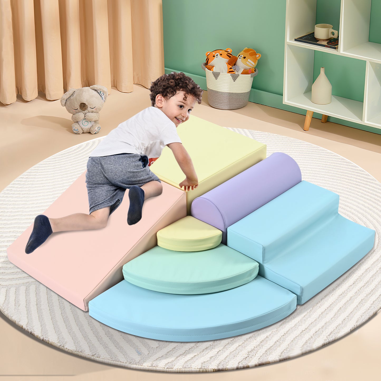 Colorful Soft Foam Climbing Playset for Toddlers