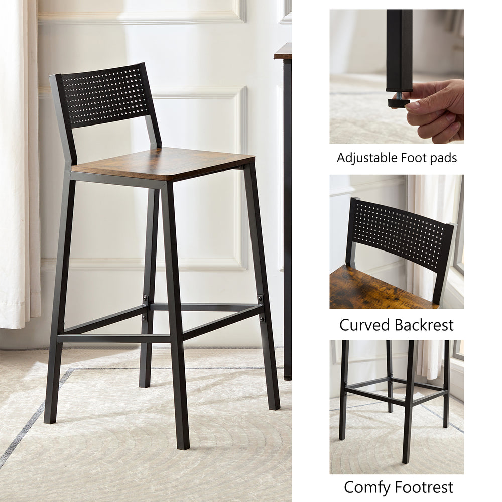 Rustic Bar Stool Trio