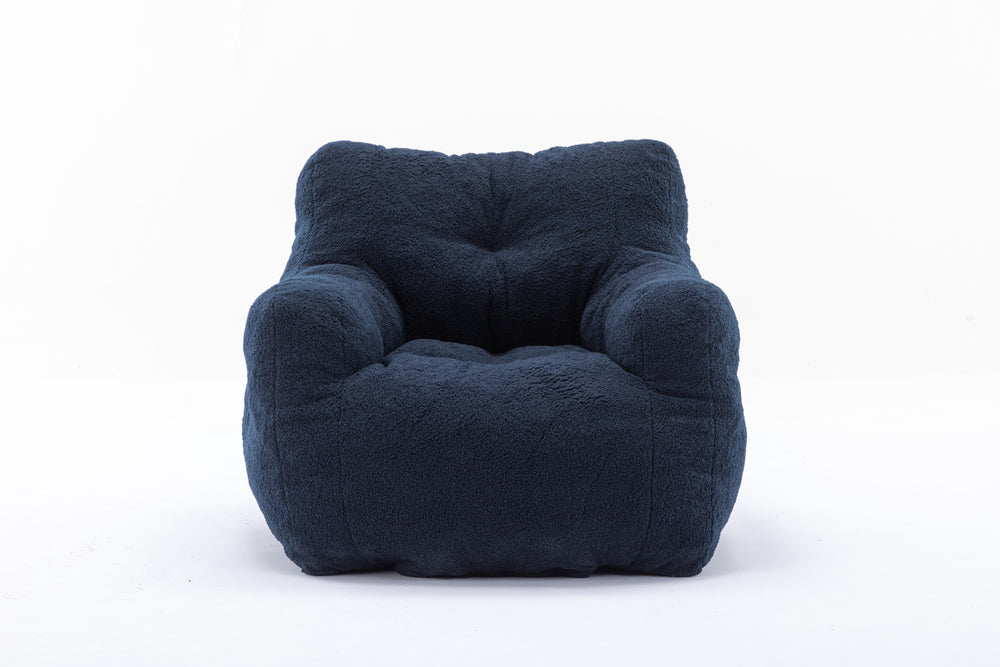 Cozy Teddy Bean Bag Chair in Dark Blue