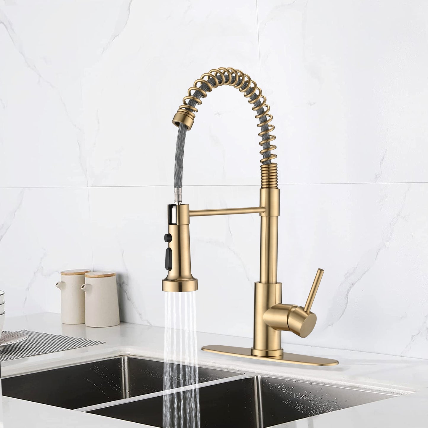 Golden Touch Kitchen Faucet with Pull Down Sprayer