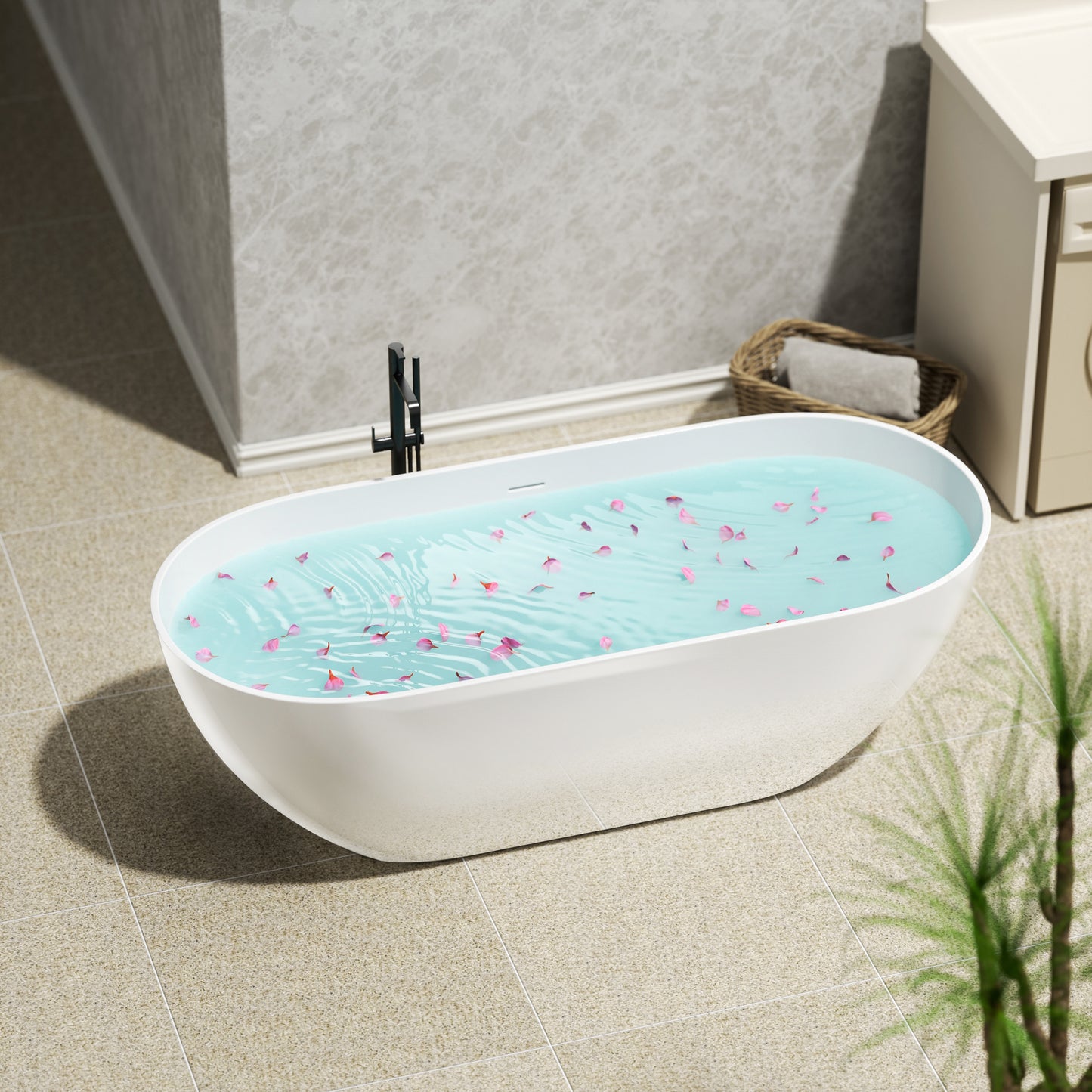 Sleek Serenity Freestanding Soaking Tub