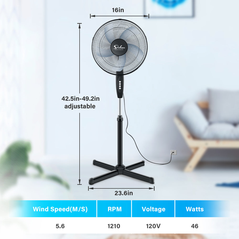 Breeze Buddy: Adjustable Oscillating Pedestal Fan Duo