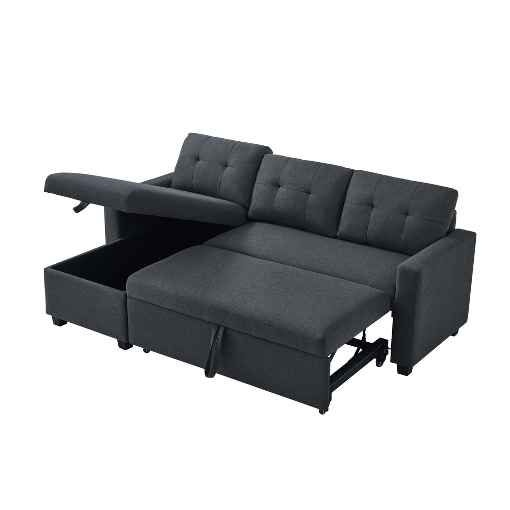 Cozy Grey Convertible Sofa with Storage Chaise