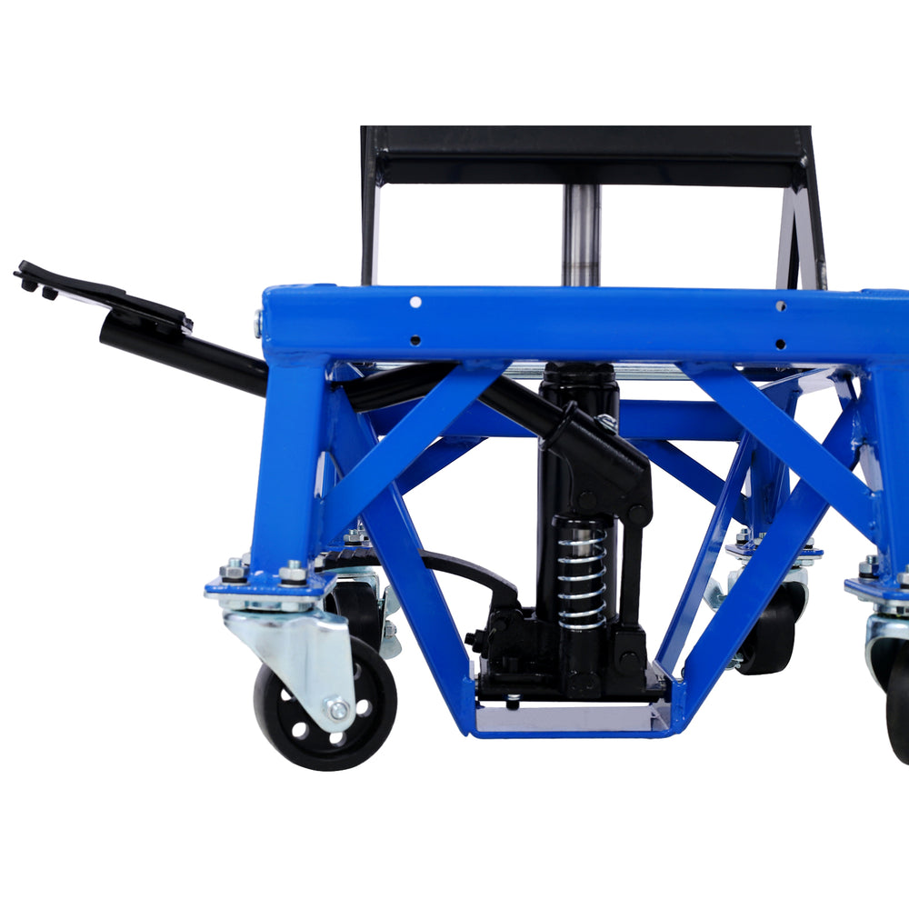 Blue Hydraulic Motorcycle Scissor Lift Jack