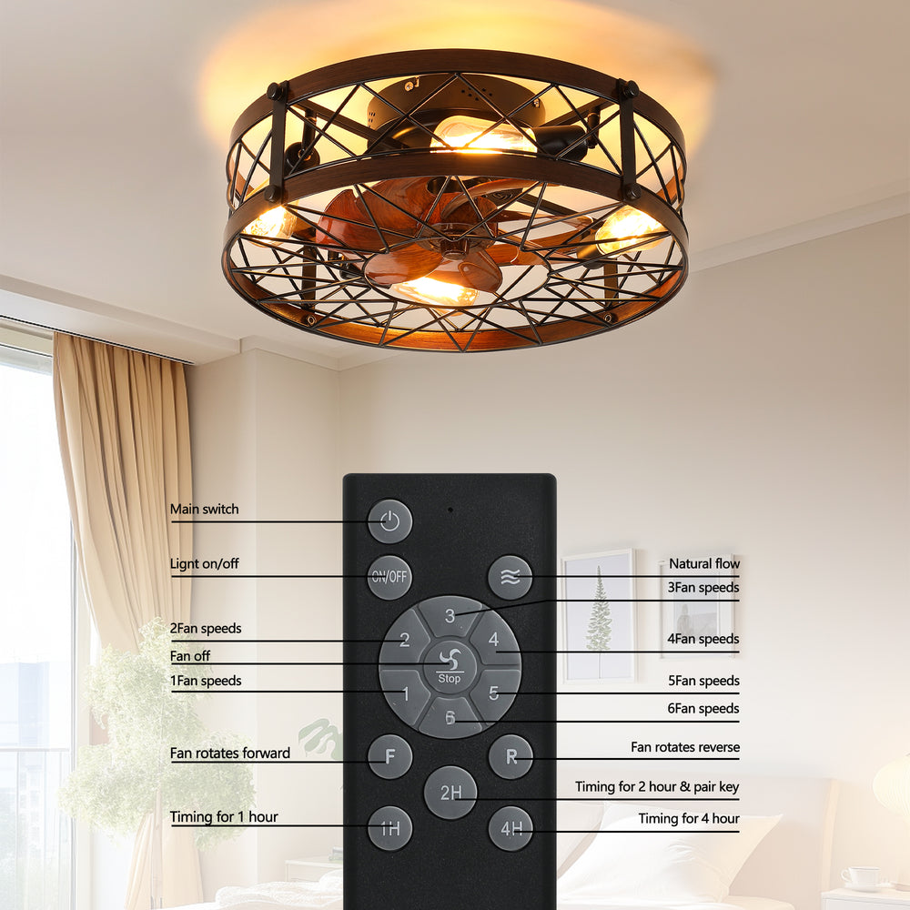 Chic Caged Ceiling Fan & Light Combo