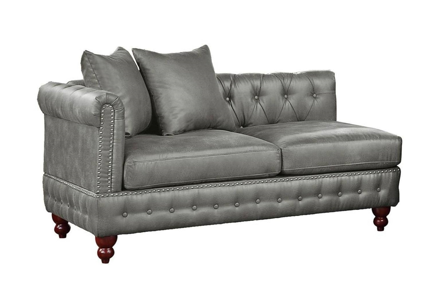 Cozy Reversible Loveseat in Slate Gray