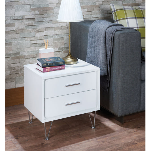 Sleek White Nightstand by ACME