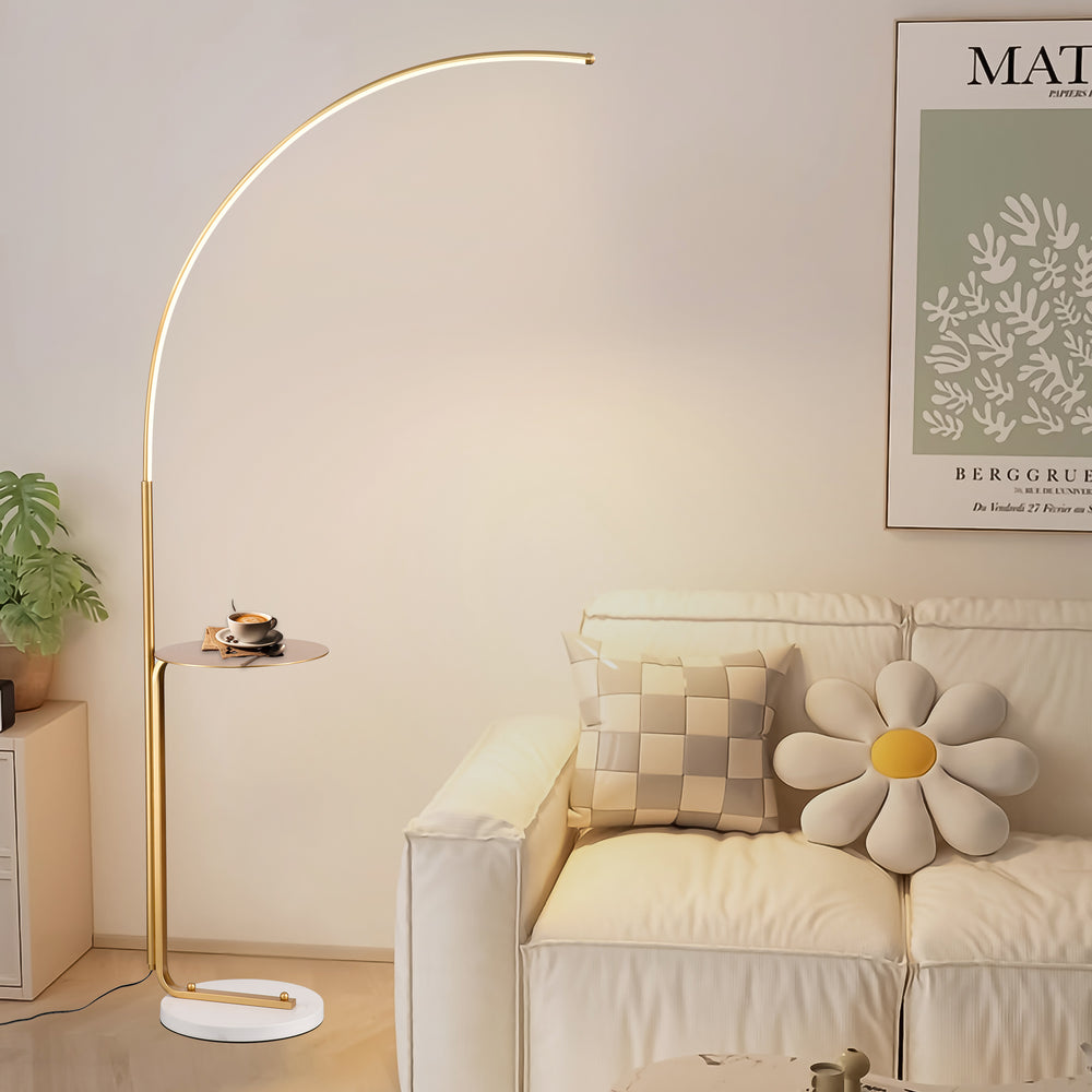 Chic Gold LED Floor Lamp - Perfect for Reading & Relaxing!