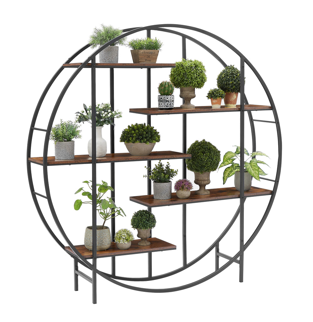 Rustic 5-Tier Plant & Book Stand