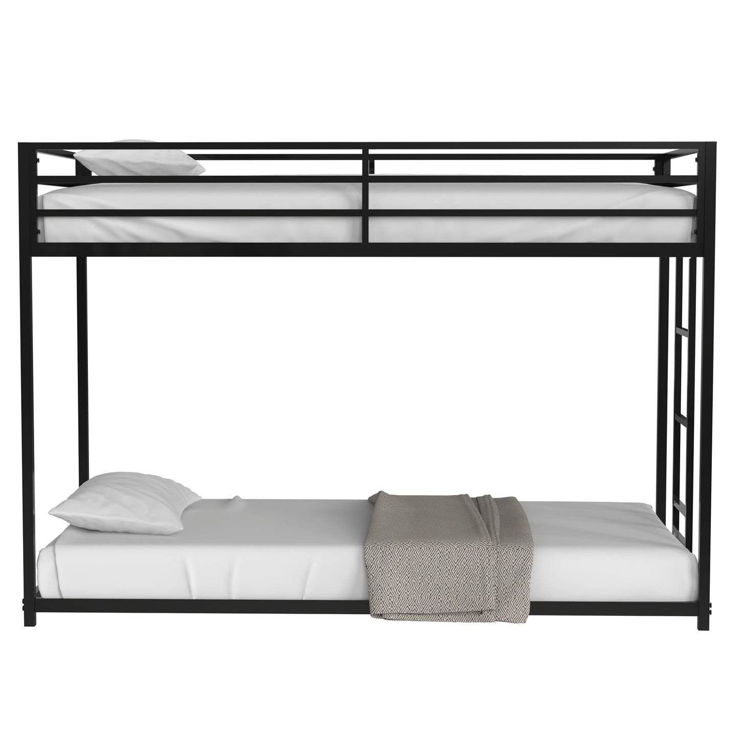 Sturdy Black Metal Bunk Bed – Perfect for Kids and Adults!