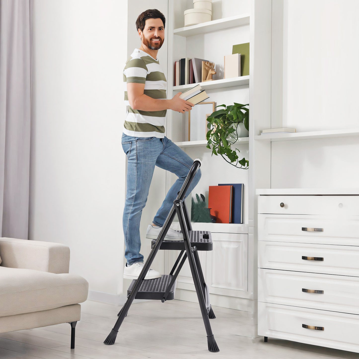 QuickFold Non-Slip Step Ladder