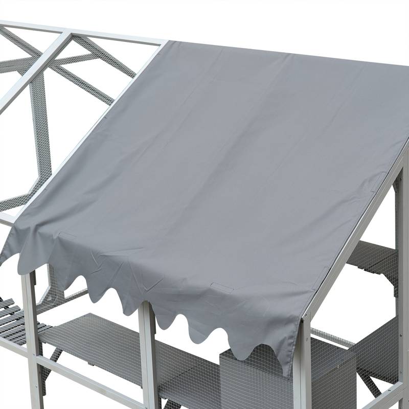 Cozy Outdoor Cat Oasis with Waterproof Roof