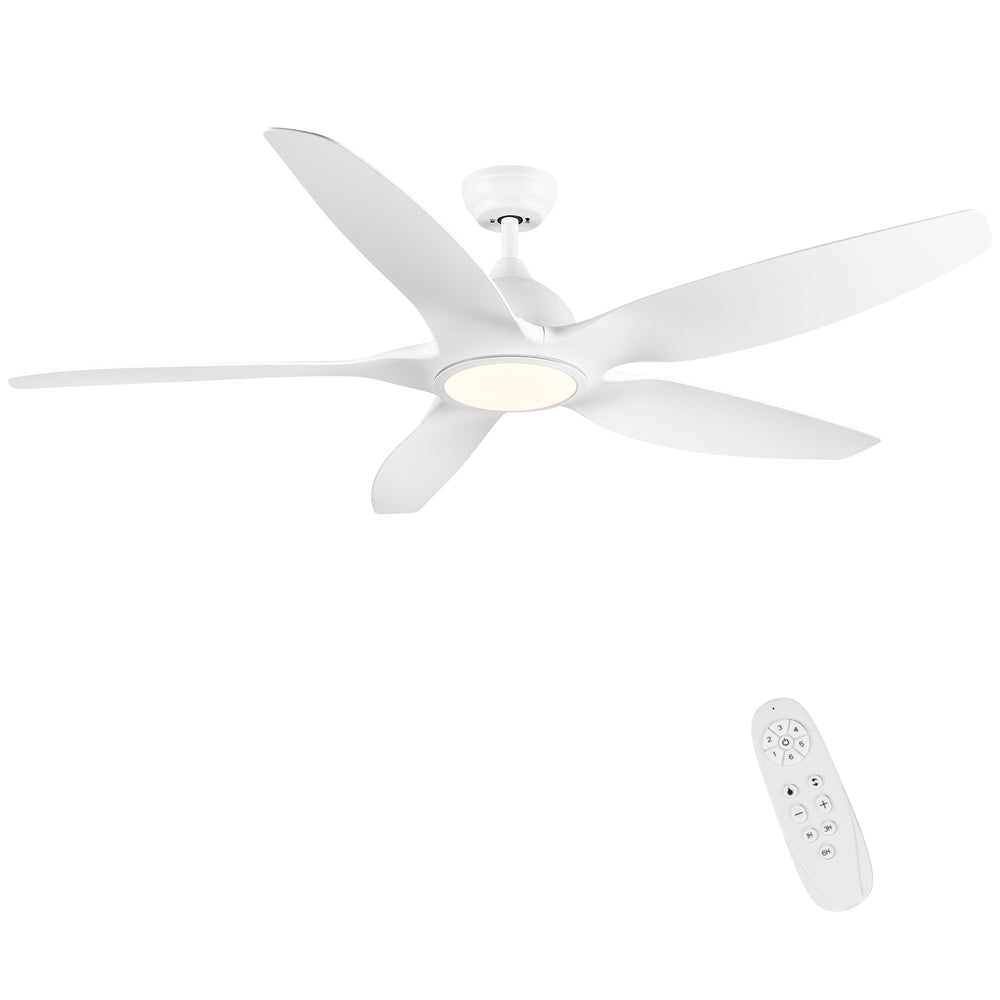 Sleek LED Ceiling Fan with White Blades