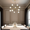 Brushed Brass Sputnik Chandelier with Adjustable Arms