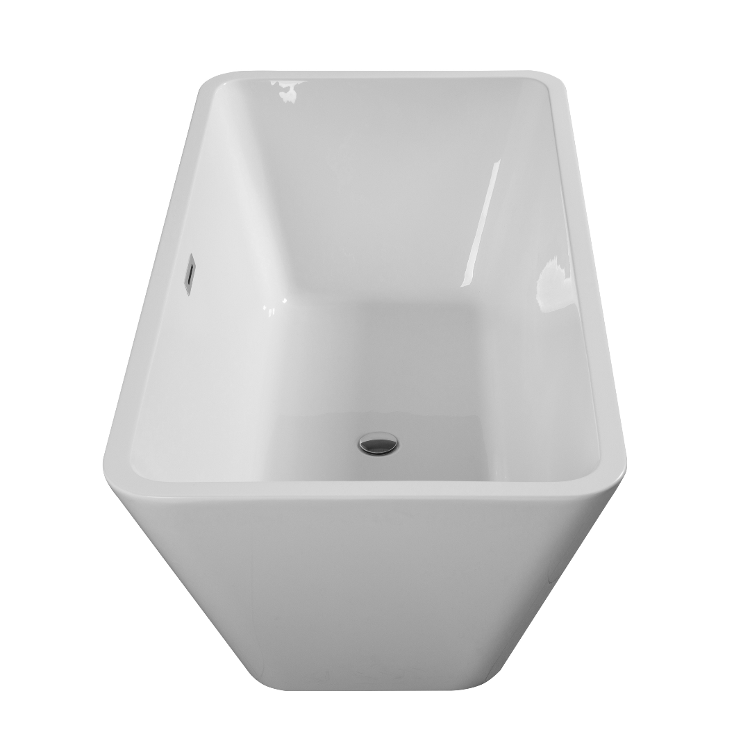 Modern Bliss Freestanding Acrylic Soaking Tub in Glossy White