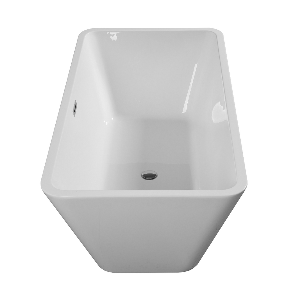 Modern Bliss Freestanding Acrylic Soaking Tub in Glossy White