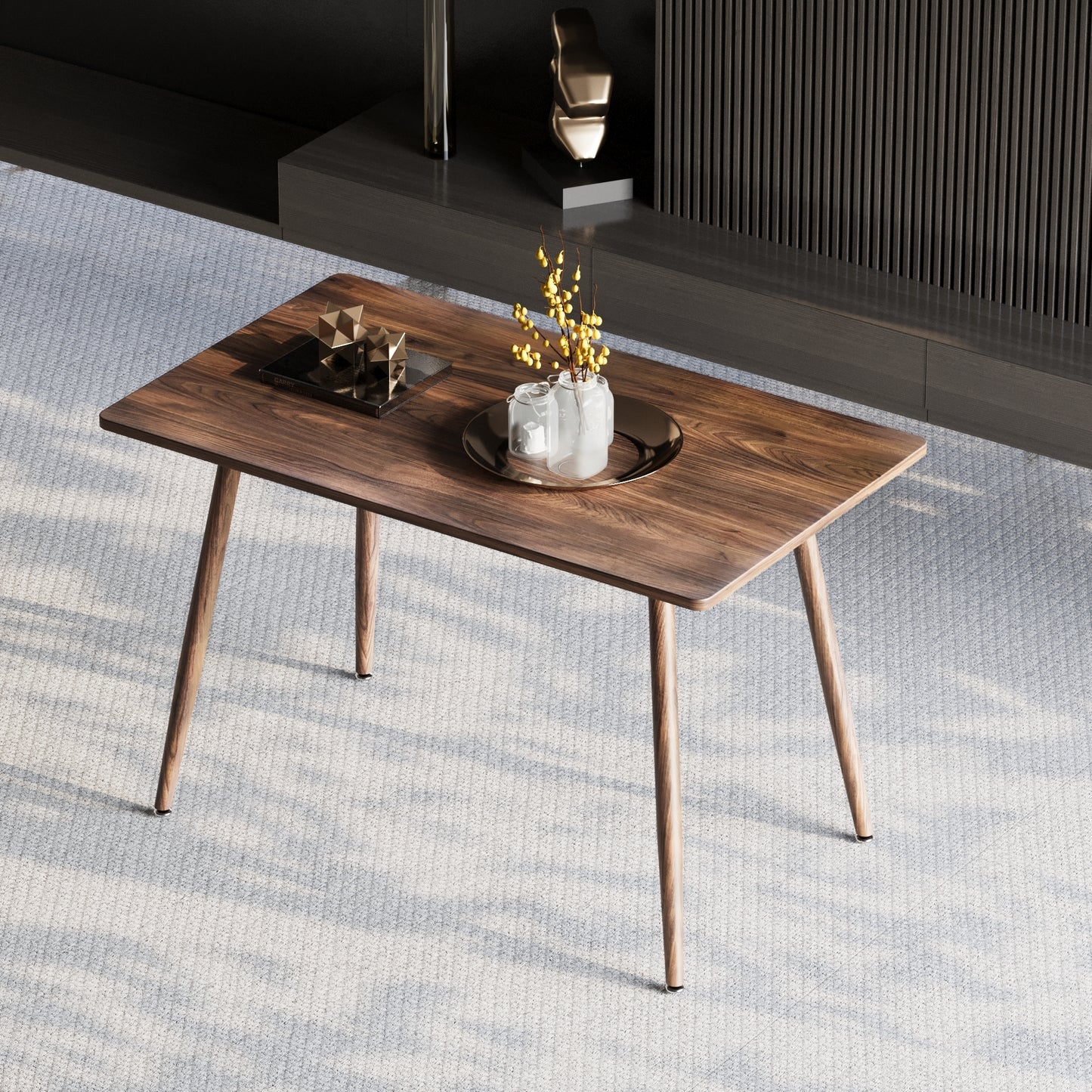 Walnut Delight: Modern Mini Dining & Desk Table