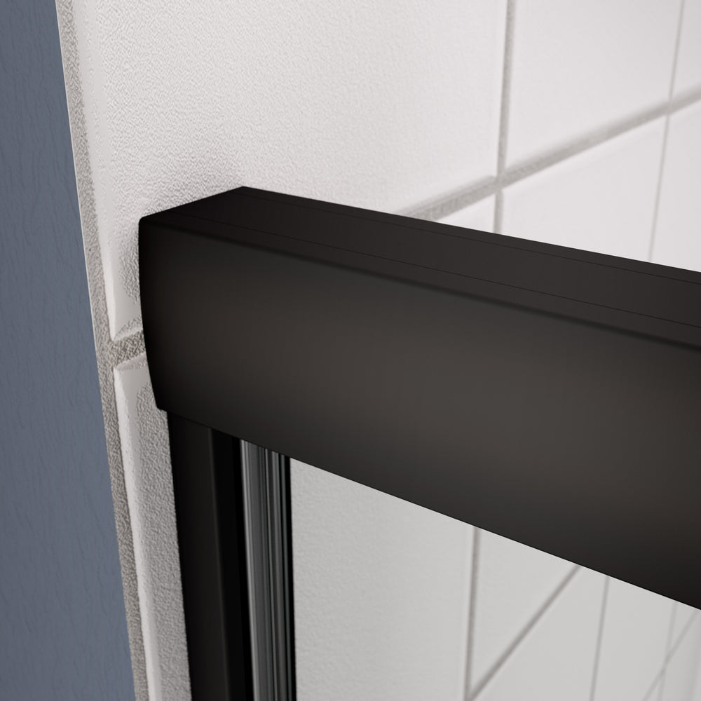 Sleek Sliding Shower Door with Matte Black Finish