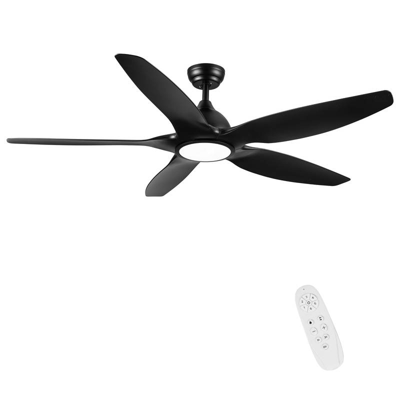 Sleek LED Ceiling Fan with Black Blades