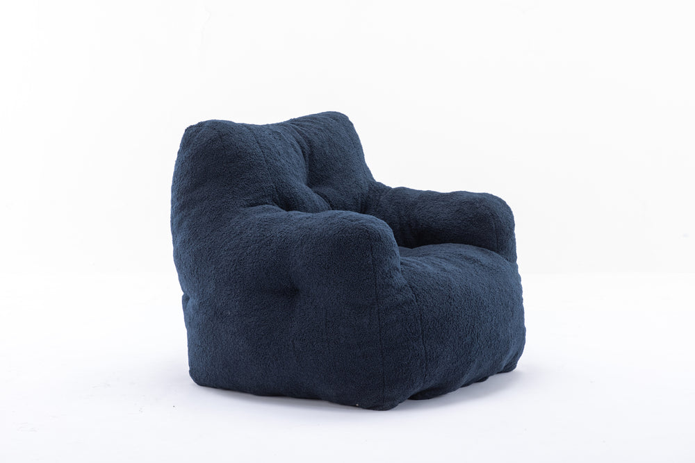 Cozy Teddy Bean Bag Chair in Dark Blue