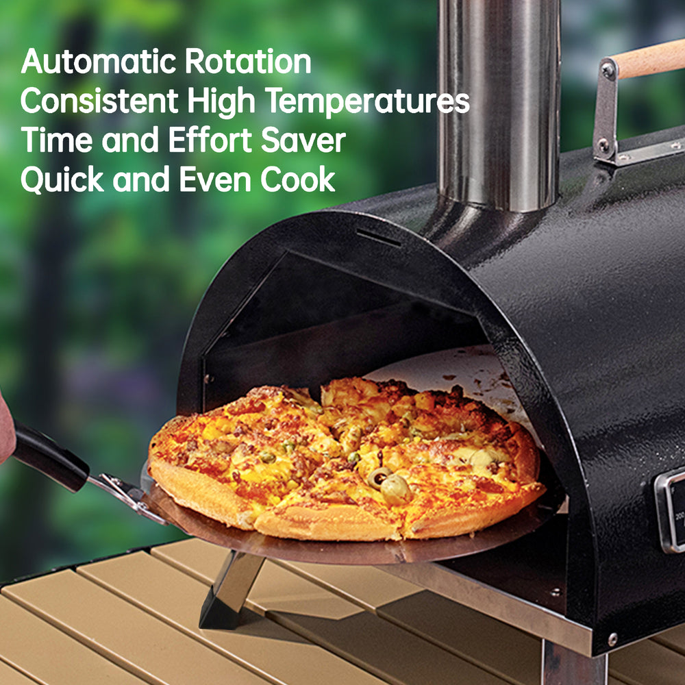 “Ultimate Outdoor Pizza Oven: Rotating, Portable, and Wood-Fired Fun!”