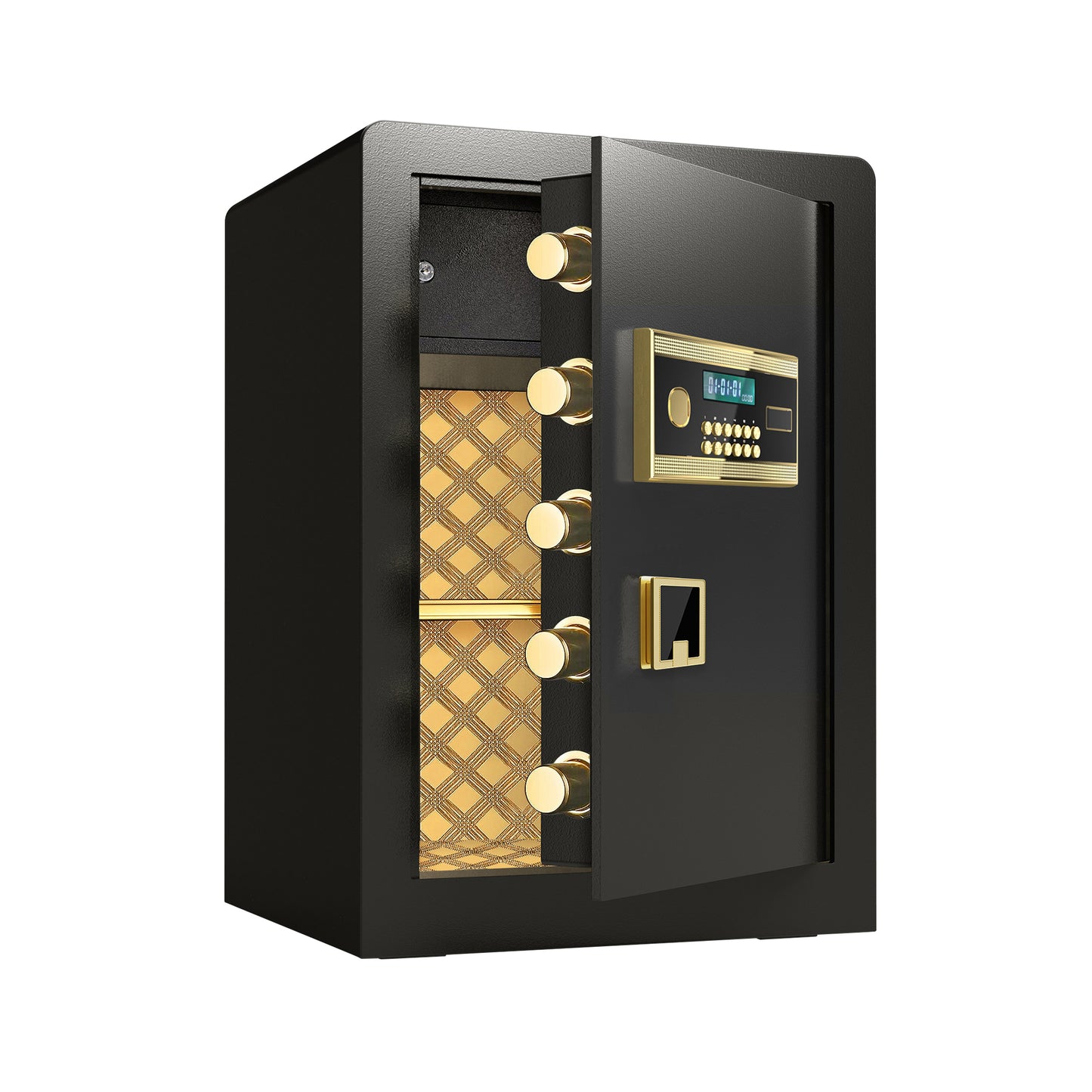 Secure Haven: Fireproof & Waterproof Digital Safe with Secret Code and Hidden Compartment