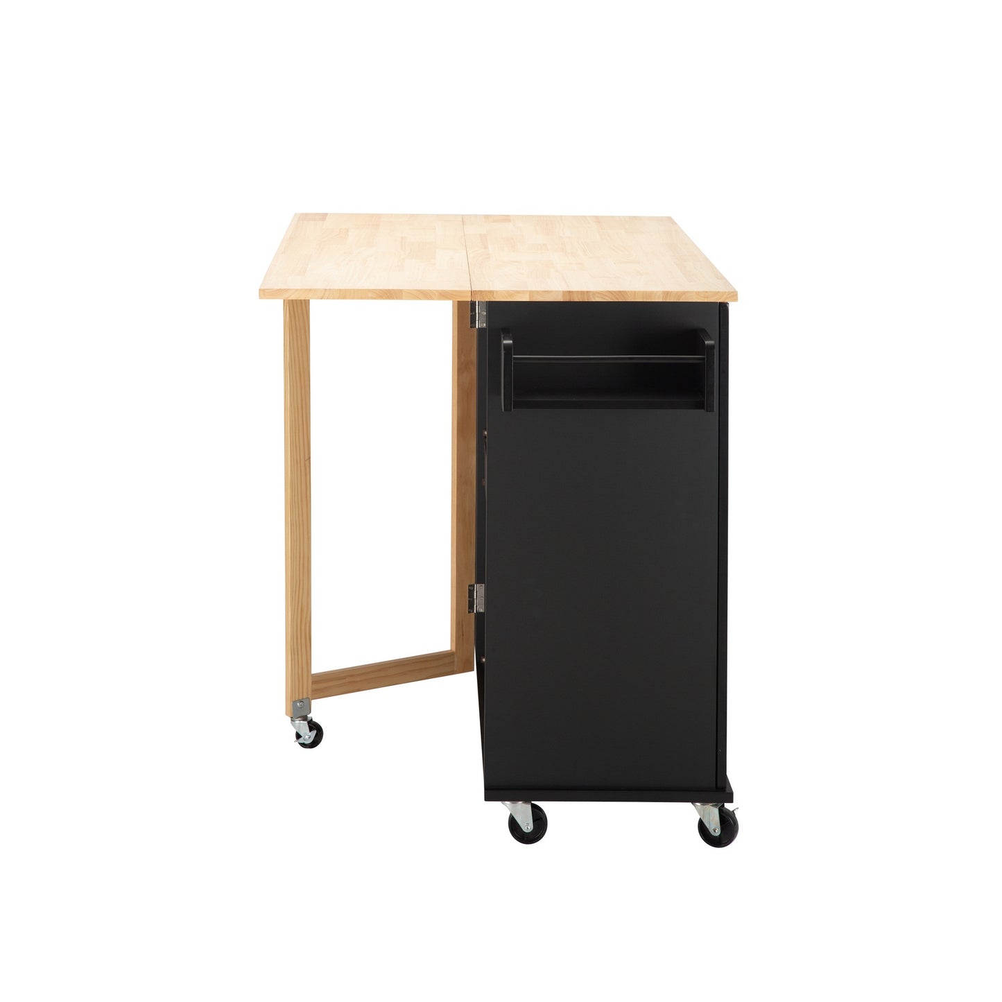 Versatile Kitchen Island Cart with Expandable Tabletop and Ample Storage