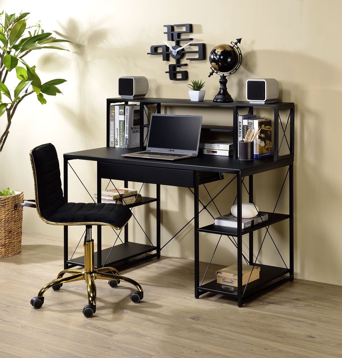 Sleek Black Amiel Desk