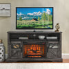 Cozy Dark Oak Electric Fireplace TV Stand