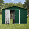 Chic Green & White Metal Garden Shed