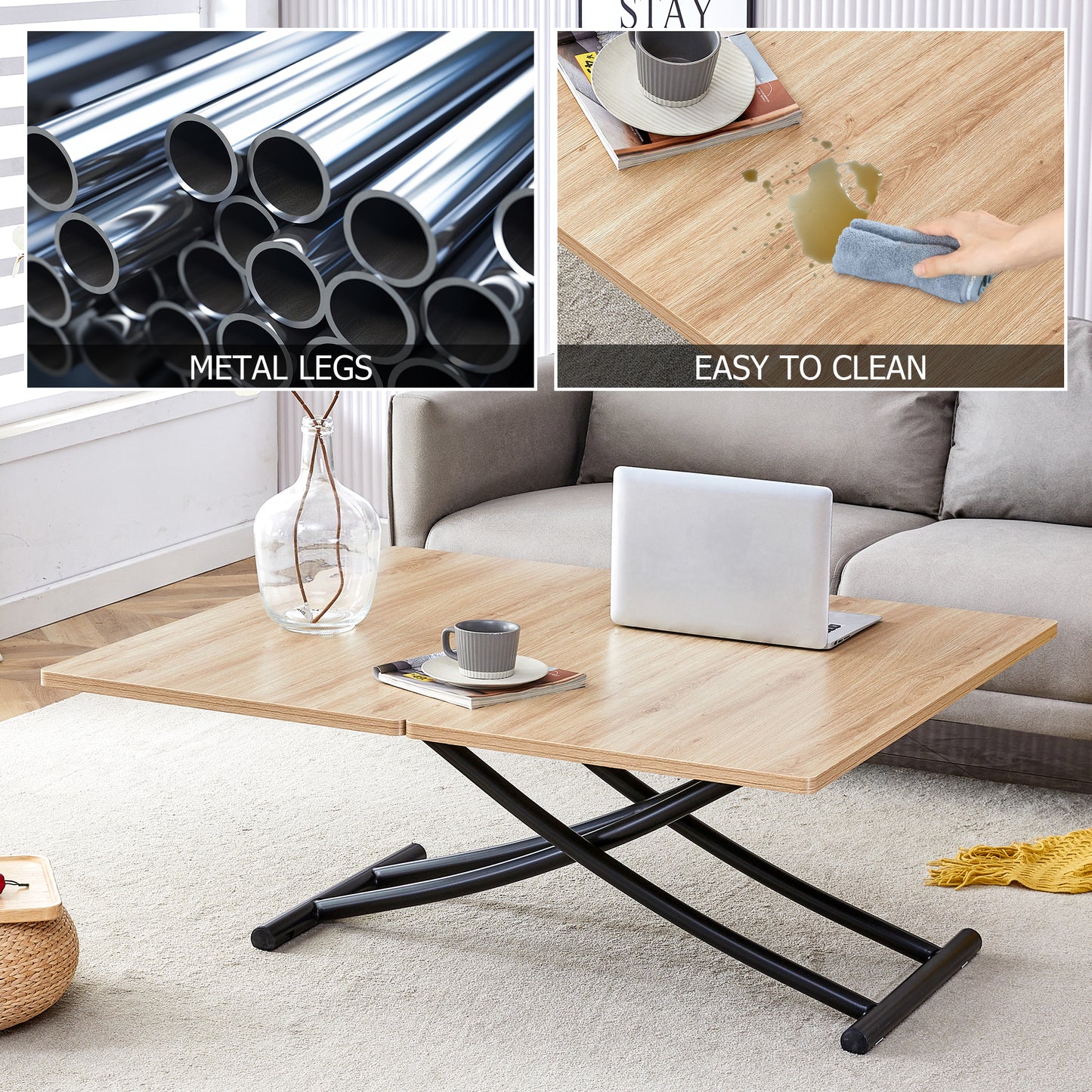 Versatile Lift Table: Modern Minimalist Design for Any Space