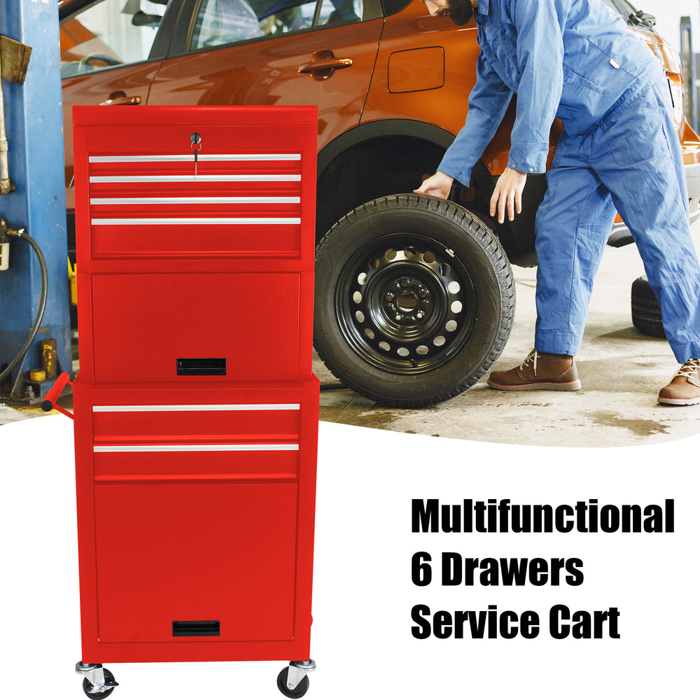 Rolling Red Tool Chest with Wheels & Drawers