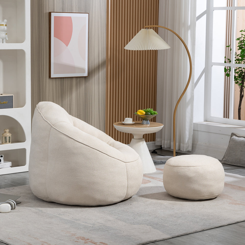 Cozy Foam Bean Bag Sofa with Footrest