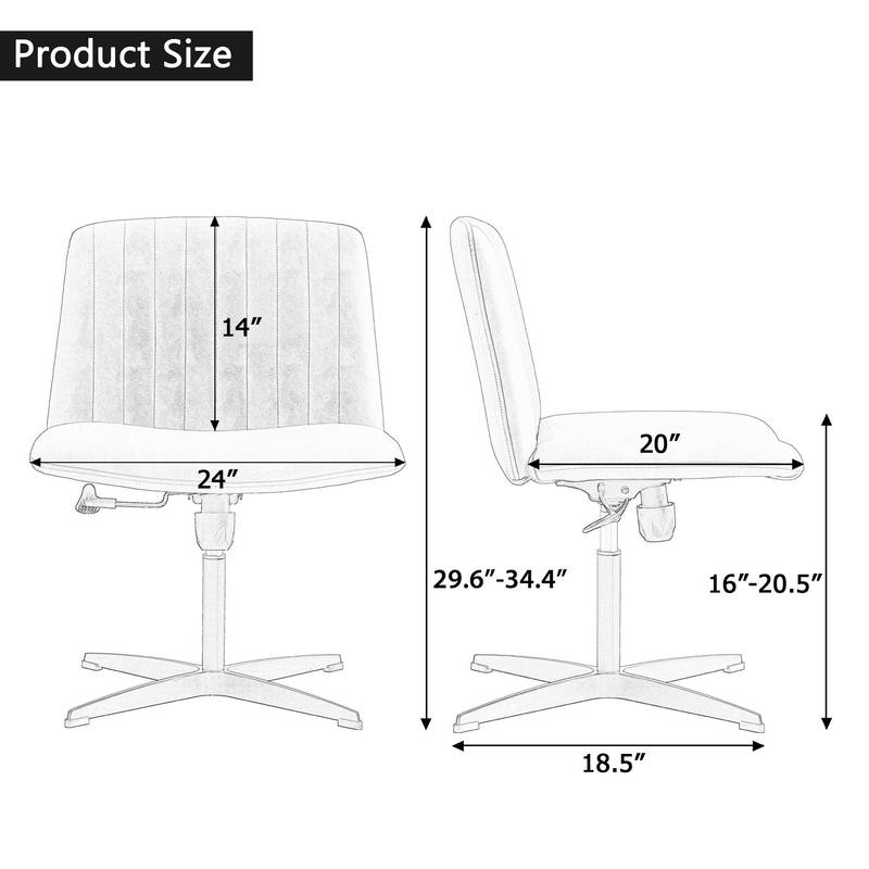 Sleek Black Adjustable Swivel Chair for Home & Office