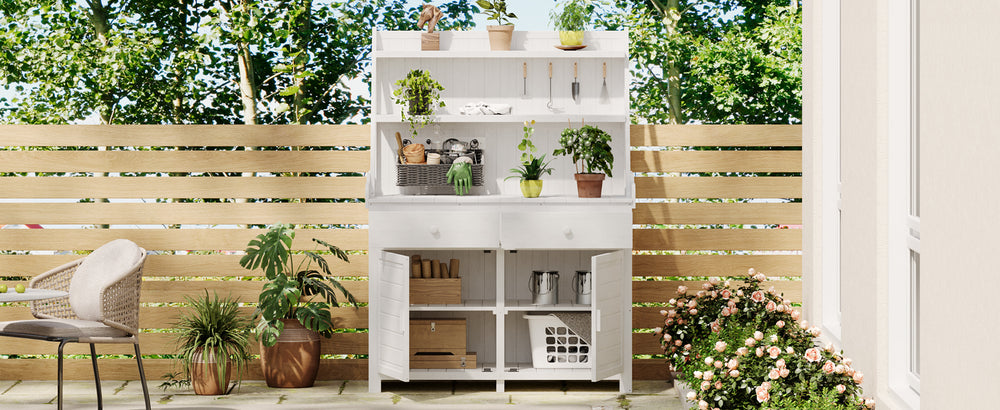 Garden Oasis Potting Bench - Stylish Storage & Workspace!