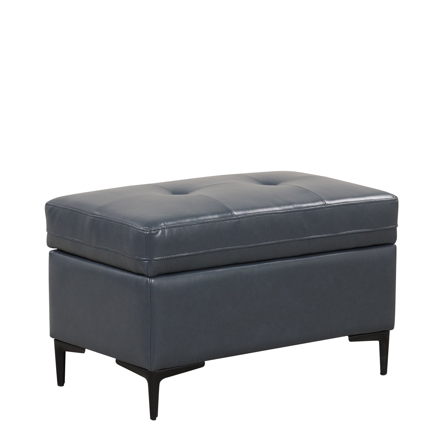 Cozy Blue L-Shaped Corner Sofa with Storage Ottomans