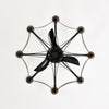 Sleek Matte Black Chandelier Fan with Remote Control