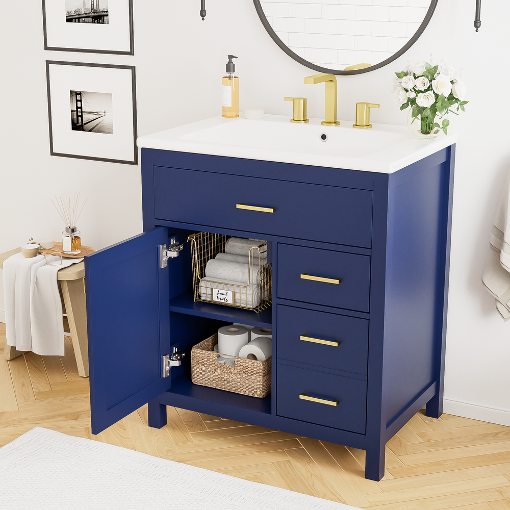 Blue Bliss Bathroom Vanity with Ceramic Sink