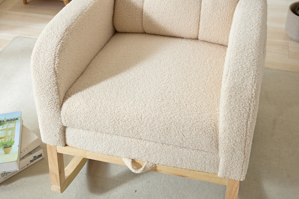 Cozy Rocking Lounge Chair with Footrest & Side Pocket