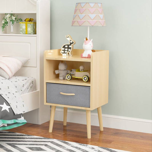 Cozy Oak Storage Nightstand