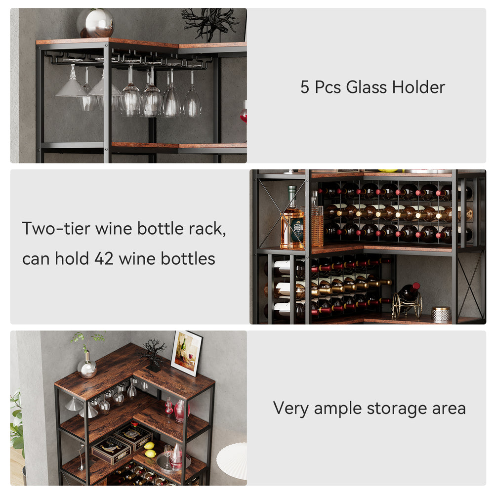 Chic Corner Wine Bar Cabinet