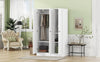 Chic White 3-Door Wardrobe with Shelves