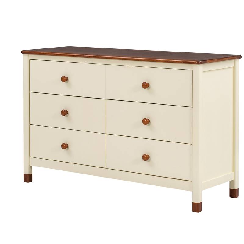 Charming Kids' Storage Dresser in Cream & Walnut