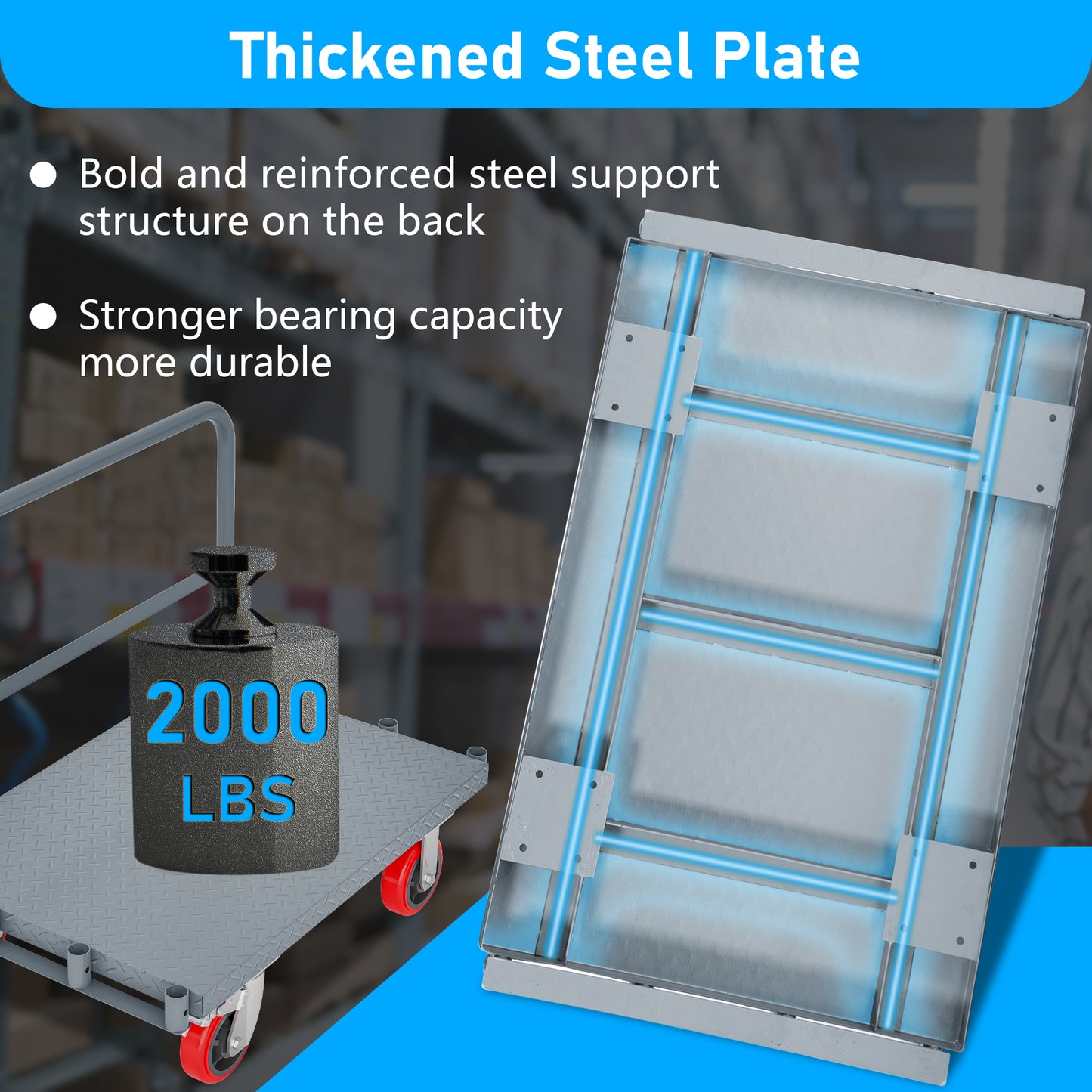 Heavy-Duty Steel Panel Cart with Handrails