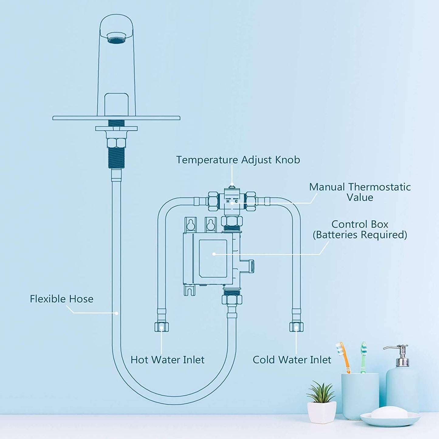 Touchless Chrome Bathroom Faucet