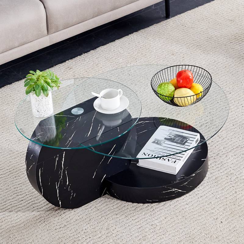 Chic Double-Deck Round Table: Stylish Storage for Any Space