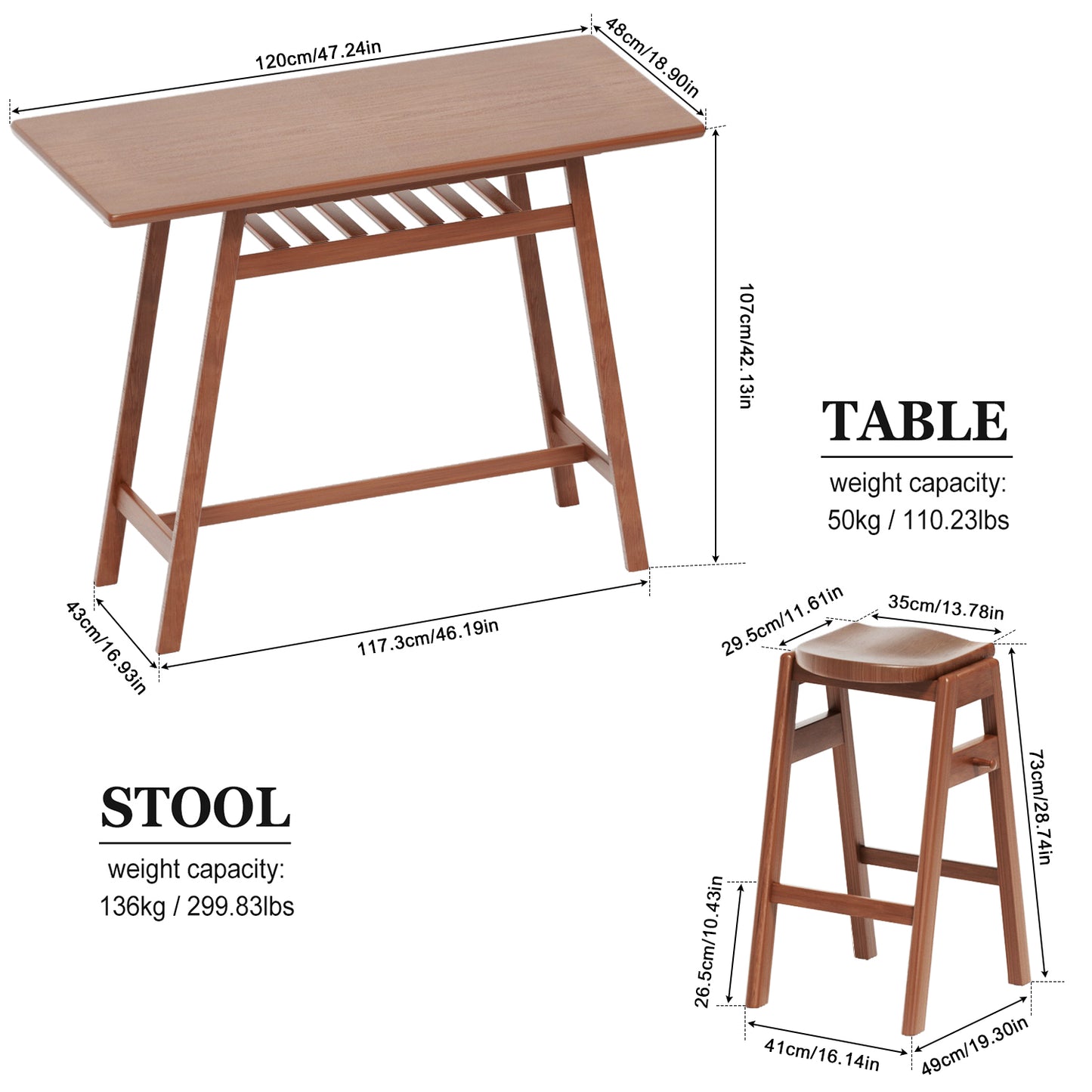 Retro Bar Dining Set for Small Spaces