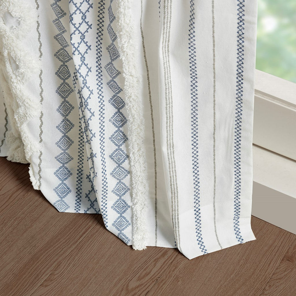 Chic Chenille Stripe Cotton Curtain Panel