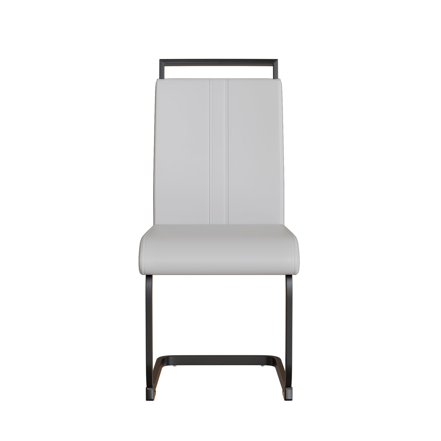 Chic White Faux Leather Dining Chairs - Set of Four