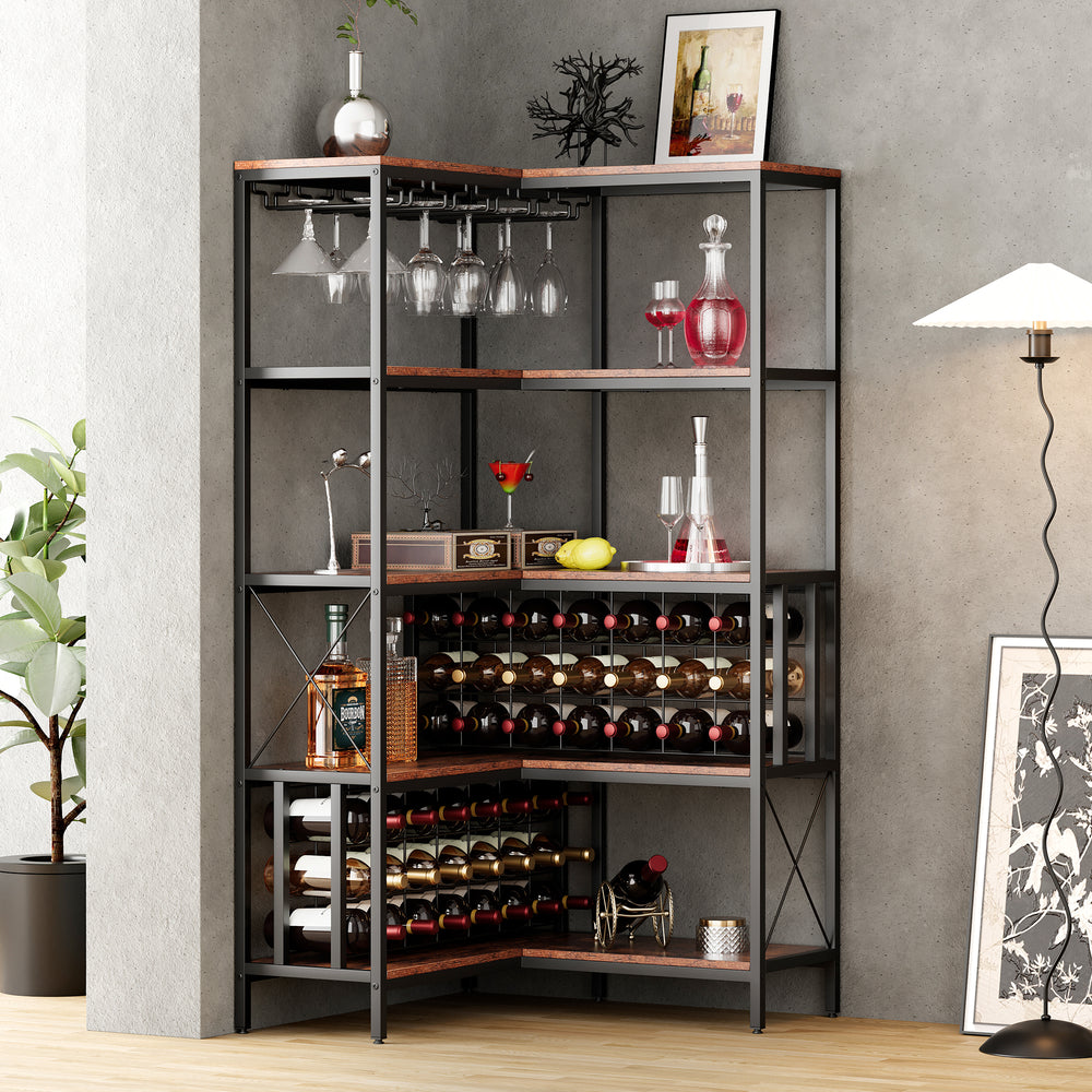 Chic Corner Wine Bar Cabinet